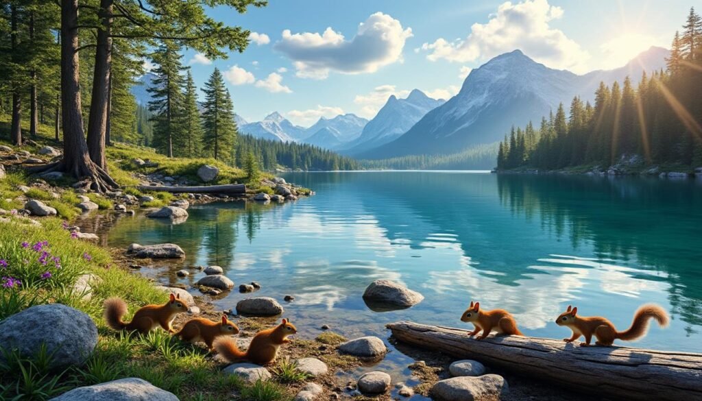 explorez les paysages enchanteurs et la biodiversité exceptionnelle du lac de l'écureuil, un havre de paix idéal pour les amoureux de la nature.