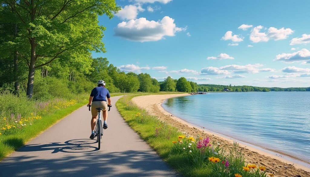 explorez la vélovoie des lacs plage, un itinéraire idéal pour les passionnés de nature, alliant paysages magnifiques et découvertes en plein air.