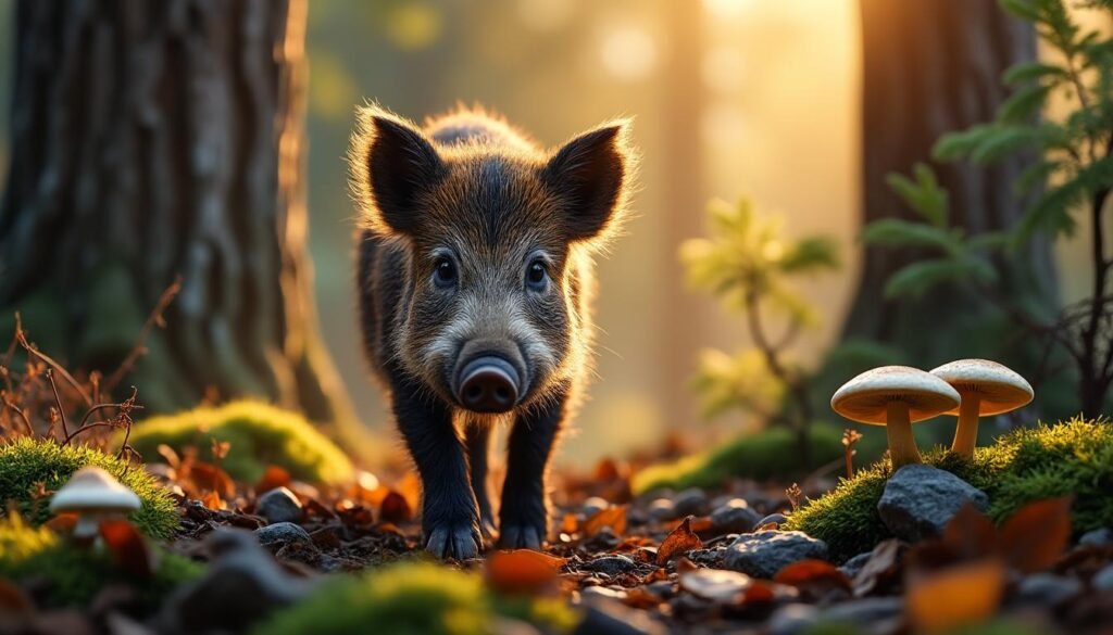 découvrez les aventures du marcassin curieux qui explore la forêt, entre découvertes et émerveillement au cœur de la nature sauvage.