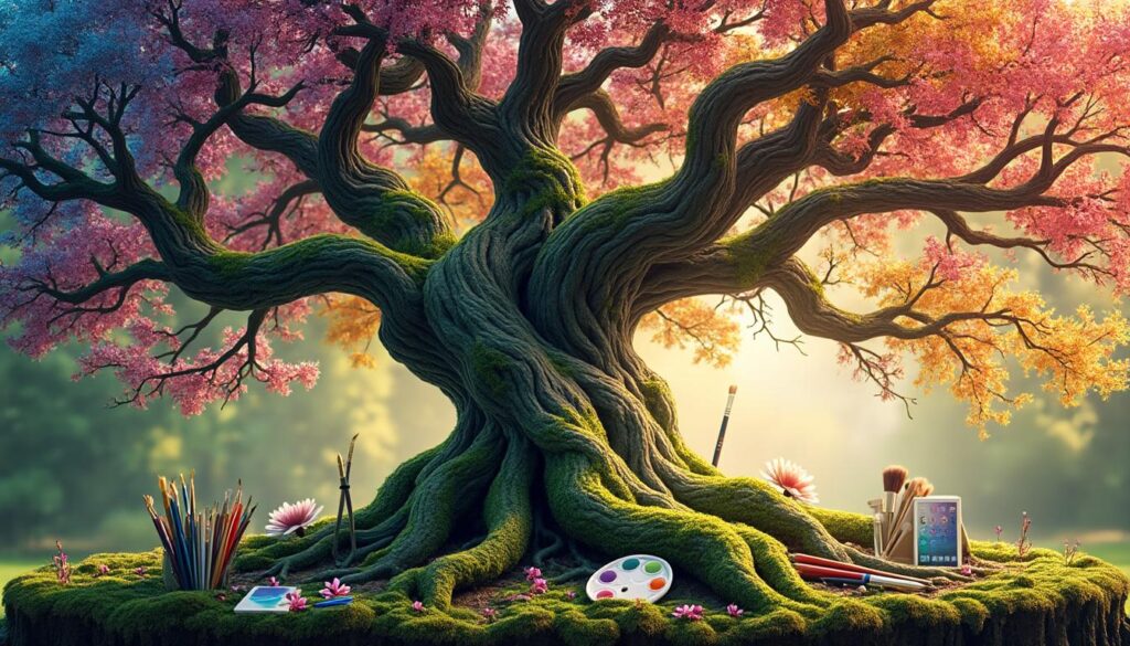 découvrez comment fusionner la beauté de la nature avec votre créativité grâce à nos idées d'œuvres d'art autour du thème de l'arbre.
