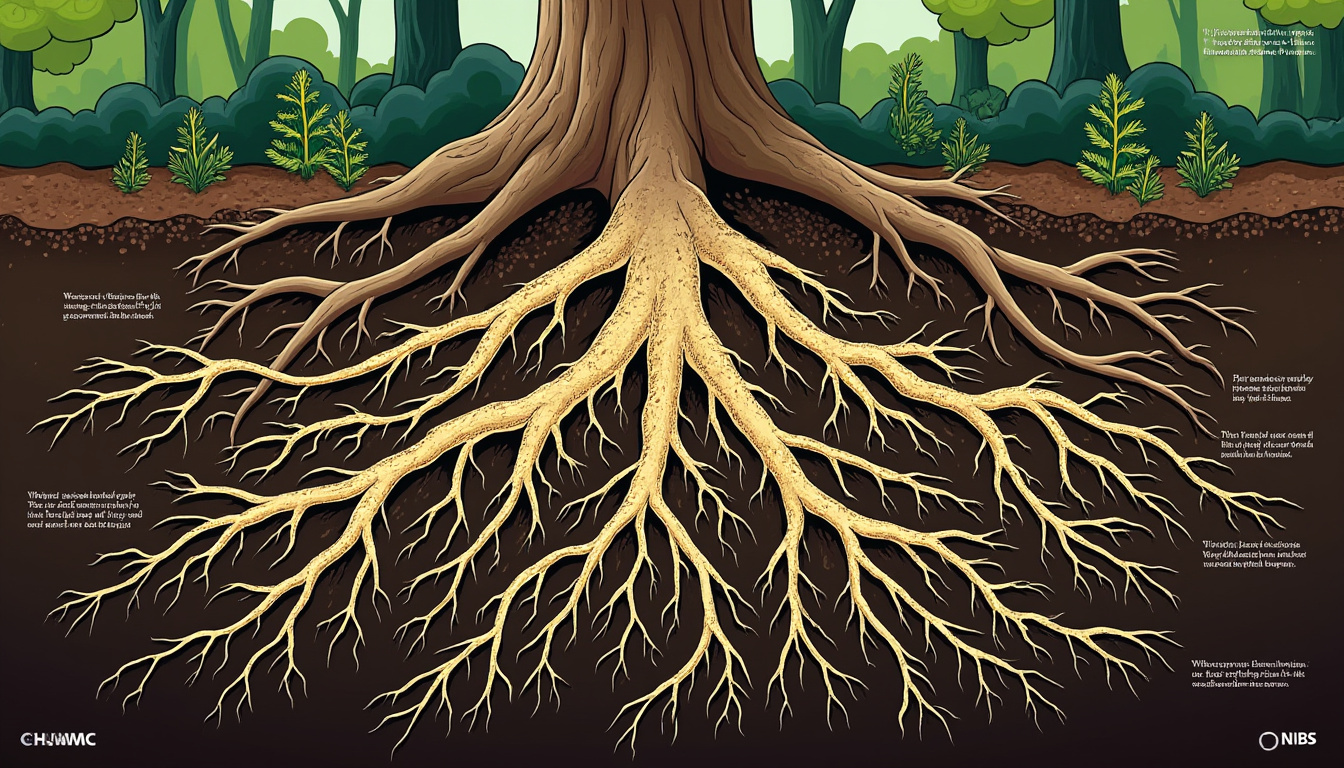 découvrez comment les mycorhizes forment une symbiose essentielle entre les arbres et les champignons, favorisant la croissance et la santé des écosystèmes forestiers.